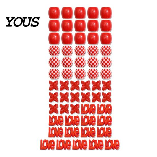 Style Braid Charms 60Pcs Hair Accessories, Heart Letter Shape Rings, Large Hole Design Thick Jewelry Beads for Braids Dreadlocks