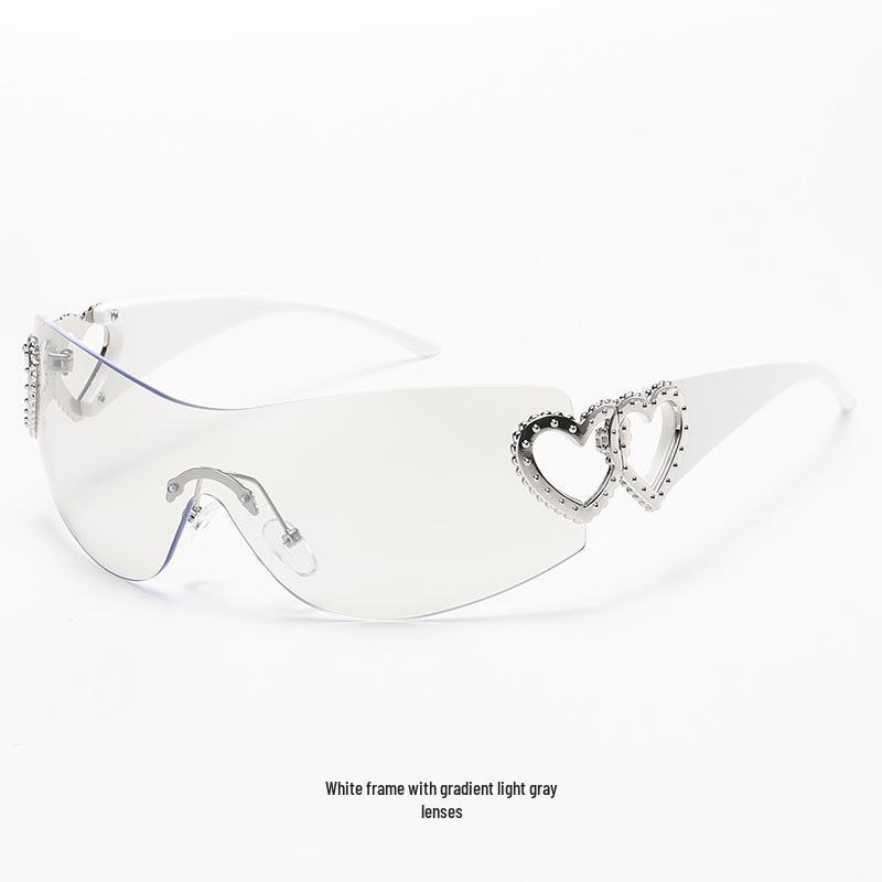 

Трендовые безободковые солнцезащитные очки в форме сердца - европейский и американский стиль