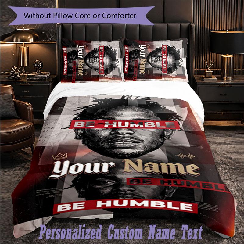 Personalized 3Pcs Bedding SetKendrick Lamar Custom Text Duvet Cover Pillowcase Set Bedroom Gift