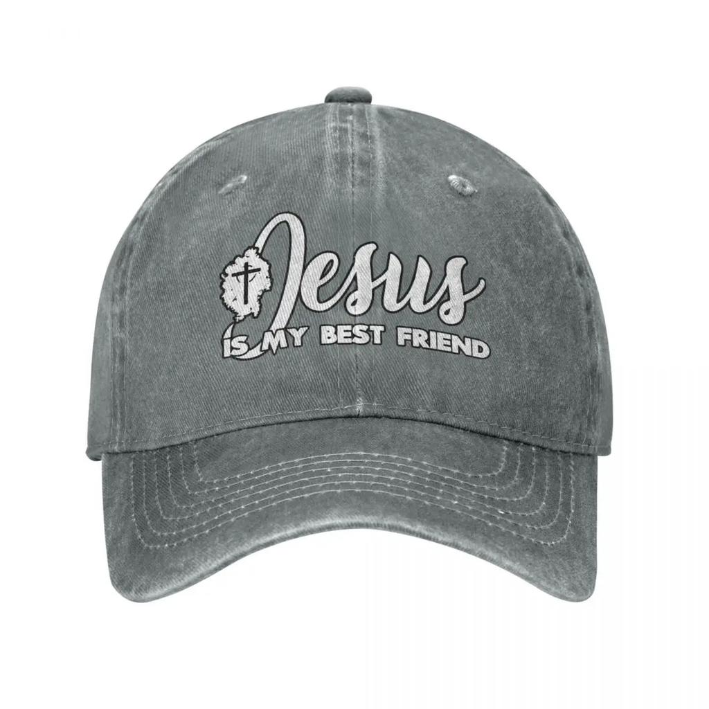 Classic Denim Jesus Is My Best Friend Christian Baseball Cap Adult Unisex Summer Autumn Snapback Hat Cap Hats