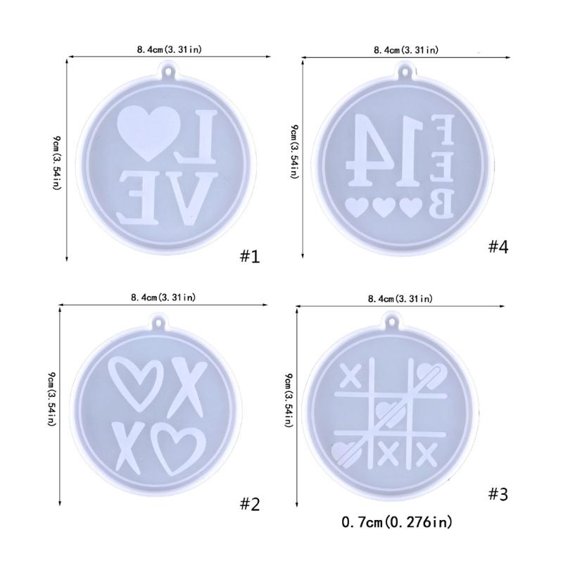 Various Symbols Keychain Silicone Mold with Hole Keyring Pendant Handmade Mold Valentine's Day Birthday Gift Jewelry