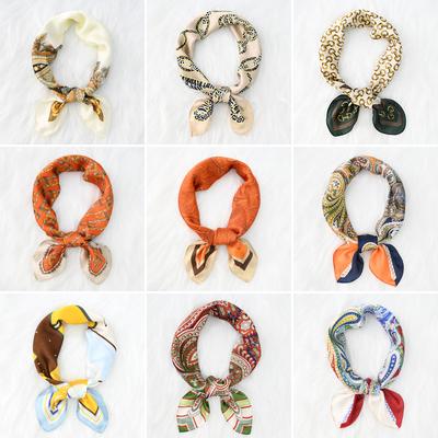 Foulard en soie de simulation d'atmosphère à la mode pour femmes, écharpe de protection du cou, écharpe carrée printemps été automne