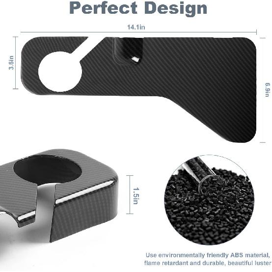 JWWY für Challenger Kühlmittelbehälter Motorraumabdeckung Zierleiste für Dodge Challenger Charger Chrysler 300c Zubehör 2011-2025+, Kohlefaser 1 Stück