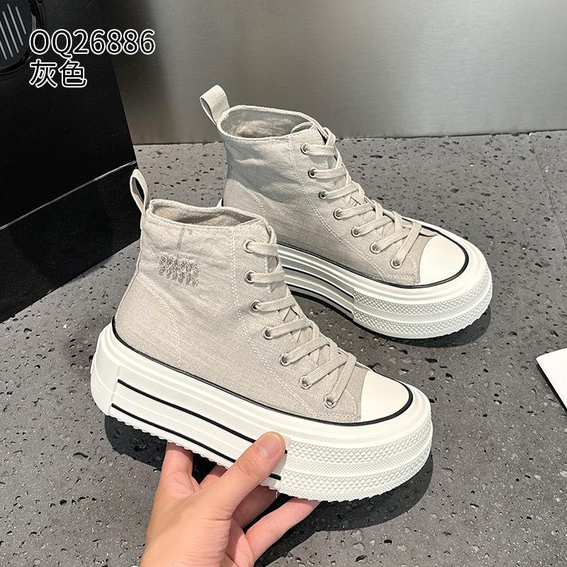 High-top canvas women's 2026 autumn new muffin platform sports and leisure board shoes