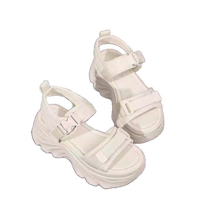 Internet Celebrity Dad Sandals Women Wear 2025 Summer New Versatile Soft Sole Non-slip Thick Sole Muffin Sports Beach Shoes