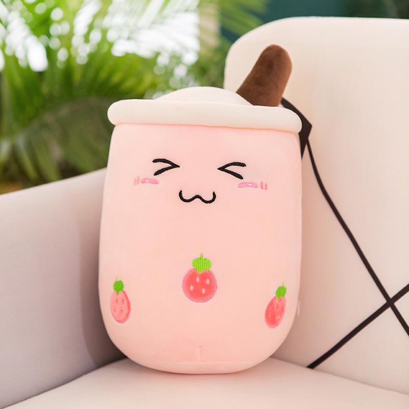 Super Soft Plush Milk Tea Cup Pillow - Cylindrical Sleeping Doll for Kids & Girlfriend Gifts