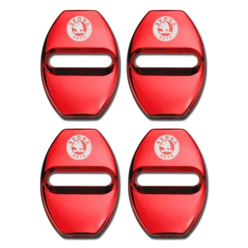 2025 New Car Styling Door Lock Decoration Protection Cover Emblem Case for Skoda Fabia Octavia Kodiaq Superb Karoq Fabia Auto Ac