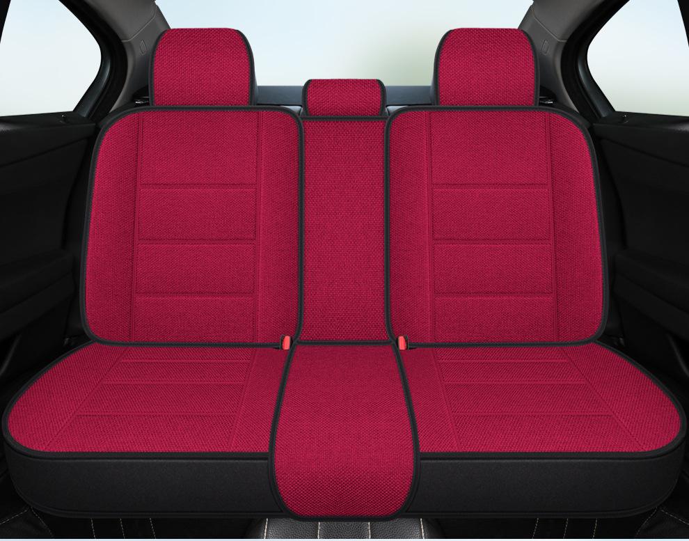 Five-Seater Full Coverage Coarse Linen Car Seat Cushion Cover