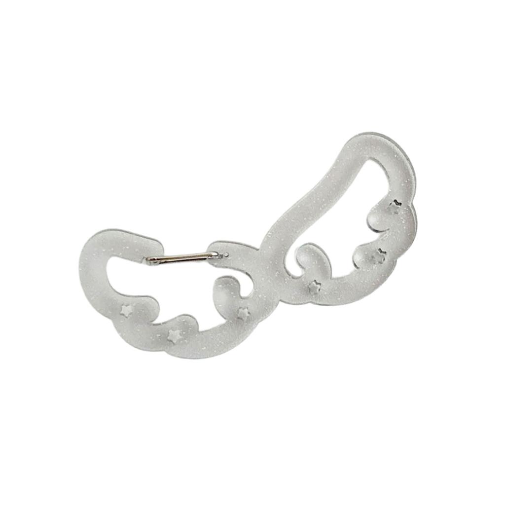 Acrylic Wing/Stars Shape Carabiner Hook Clips Card Holder Keychain Portable Outdoor Keyring Hook Backpack Pendant Gifts