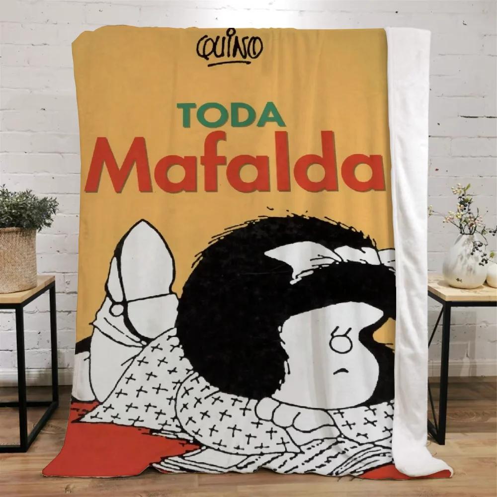 Mafalda Vtipná deka na pohovky Vlastní deky Dekorace na pohovku Přehoz na postel Luxusní ložní prádlo Pletená kostka Plážová osuška Bytový interiér