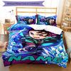 3pcs Custom Name Demon Slayer Tanjiro Bedding Set Duvet Cover Closure Includes 1 Duvet Cover & 2 Pillowcases for All Seasons Bedroom Decor