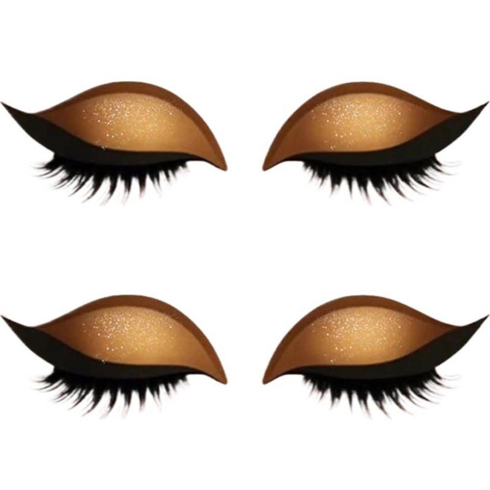 2 Pairs Self-Adhesive 3-in-1 Eye Makeup Sticker Reusable Party Makeup Stickers  Female