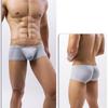 Herren Niedrig sitzende Eis Seide Boxershorts Sexy Einfarbige Dünne Unterhose Bequem Unsichtbar Enganliegende Unterwäsche