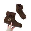 Inner height increase! Short boots hairy boots women's autumn and winter warm piled cotton boots snow boots turned over two women's boots