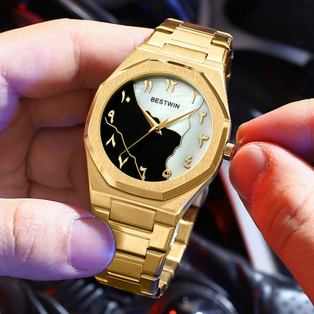 Decorative Men'S Watch Simple Shell Fashion Alloy Steel Belt Quartz Watch