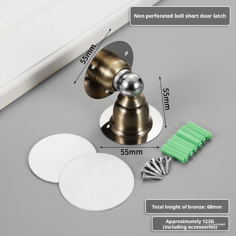 Ultra-Short Mini Magnetic Door Stop-No Drill Stainless Steel for Low/Short Doors Bathroom Toilet Doors Nail-free Doorstop