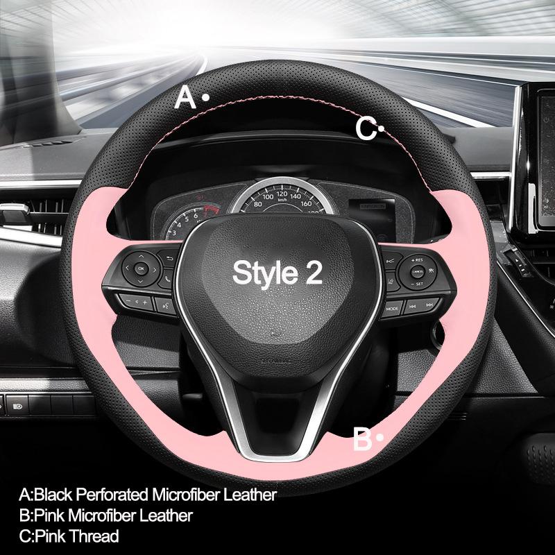 Hand Sewing Car Steering Wheel Cover Wrap for Toyota Levin Corolla Camry 2020-2026 Harrier 2026-2026 Braid On Steering-wheel