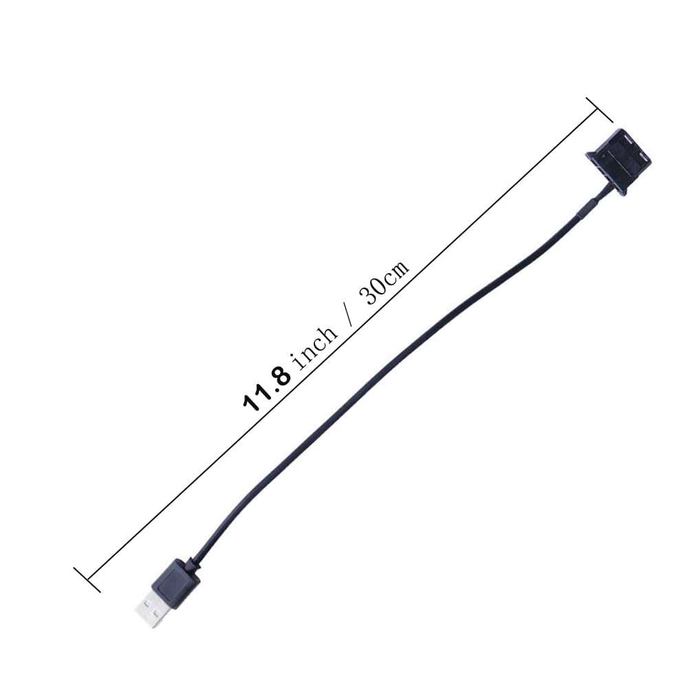 USB to 4-Pin Molex 5V USB Case Fan Power Supply Cable for Computer 11.8'' 30cm