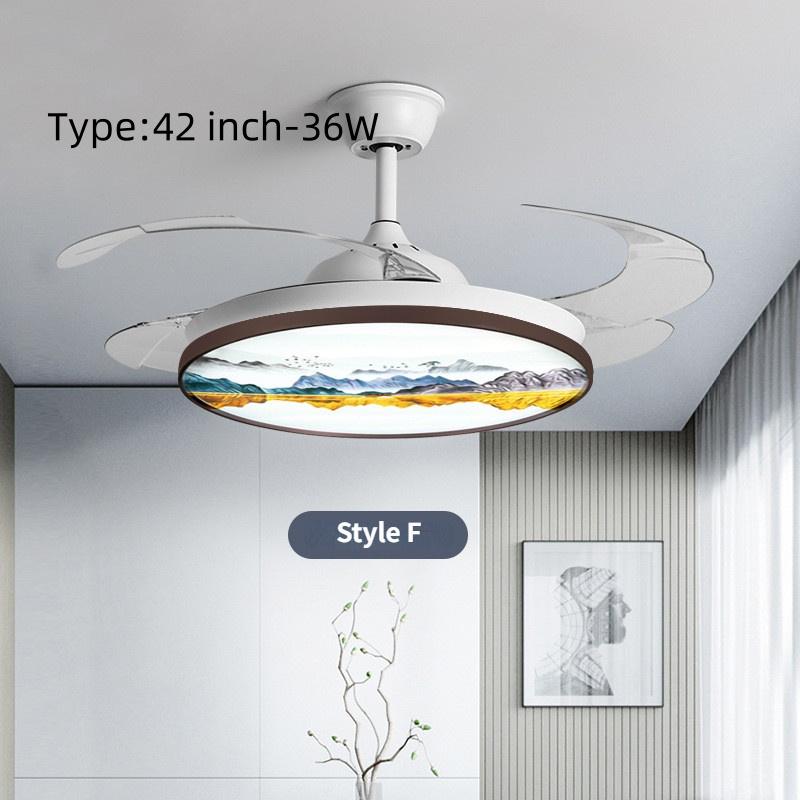 36W/48W Bedroom Invisible Silent Fan Light Simple Ceiling Fan Lamps With Remote Control Household Intelligent Integrated Ceiling Fan With Light
