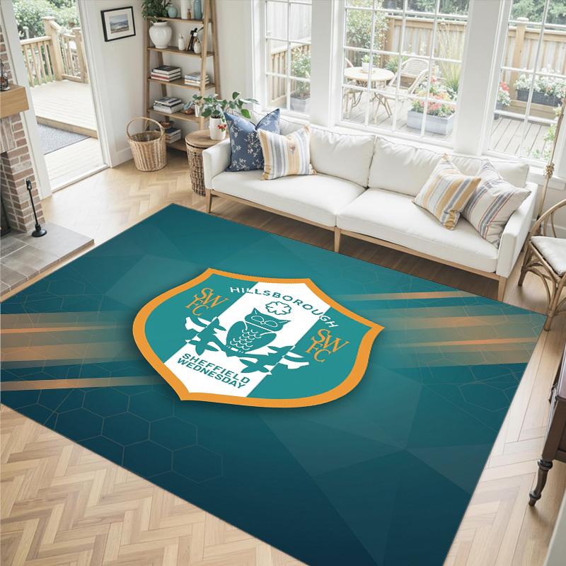 Design Sheffield Wednesday Tappeto in Velluto di Cristallo Accogliente Non?Tappeto Stampato Antiscivolo per Camera da Letto Soggiorno Ingresso