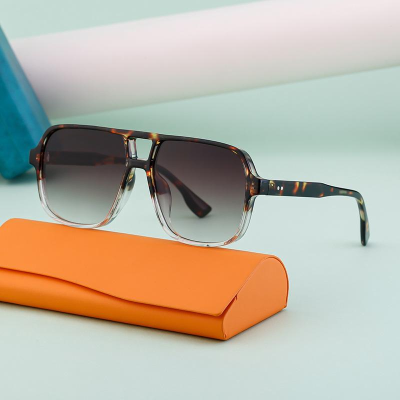 Ochelari de Soare Vintage cu Bară Dublă Bărbați Cadru Mare Ochelari de Soare pentru Condus Nuanțe pentru Bărbați