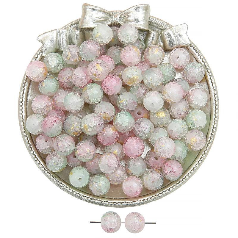 Szklany Jadeit Złamane Posypki Koraliki Vintage Okrągłe Koraliki Ręcznie Robione Diy Ręcznie Koraliki Sznurkowe Biżuteria Akcesoria Glazura Pop Luźne Koraliki Piękny Kolor