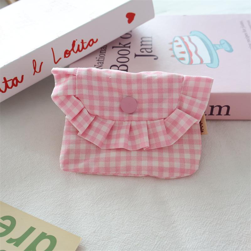 Mini Sanitary Napkin Pad Pouch  Flip Clutch Card Holder Wallet Student Card Holder ID Document Organizer Case Purse