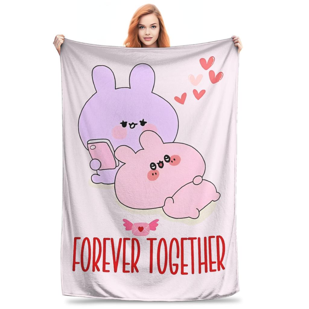 Asamimichaan Blanket Flannel Textile Decor Asamimi Multifunction Ultra-Soft Throw Blanket for Bedding Travel Plush Thin Quilt
