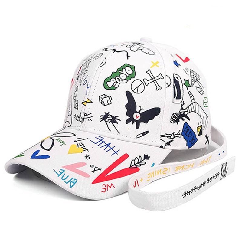 Tide print sunshade hip hop cap neutral adjustable baseball cap Korean version sun hat cap sun protection breathable
