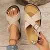 Boken Thick-soled Slippers Summer Straight-line Cross-belt Buckle Beach Shoes and Flip-flops