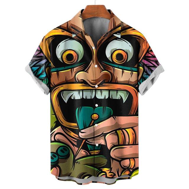 Summer Skull 3d Hawaiian Shirt for Man Oversized Casual Men's Shirts Streetwear Beach Male Tops Short Sleeve Blouse Trendy Tees