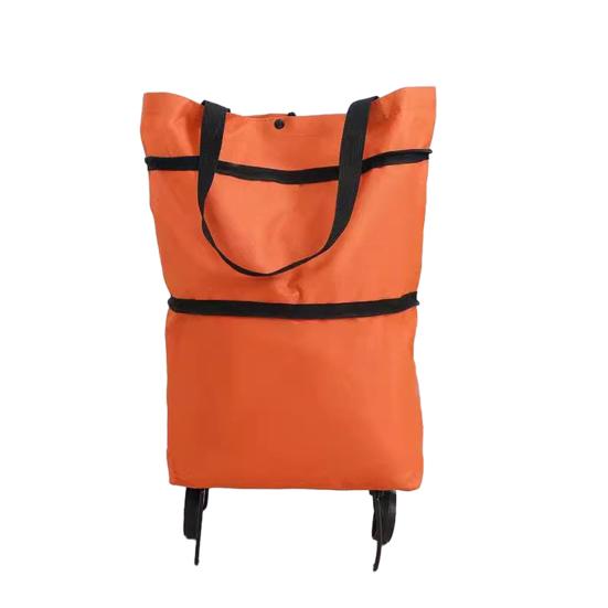 Foldable Shopping Bag with Wheels Large Capacity Waterproof Foldable Design Multipurpose Grocery Shopping Cart