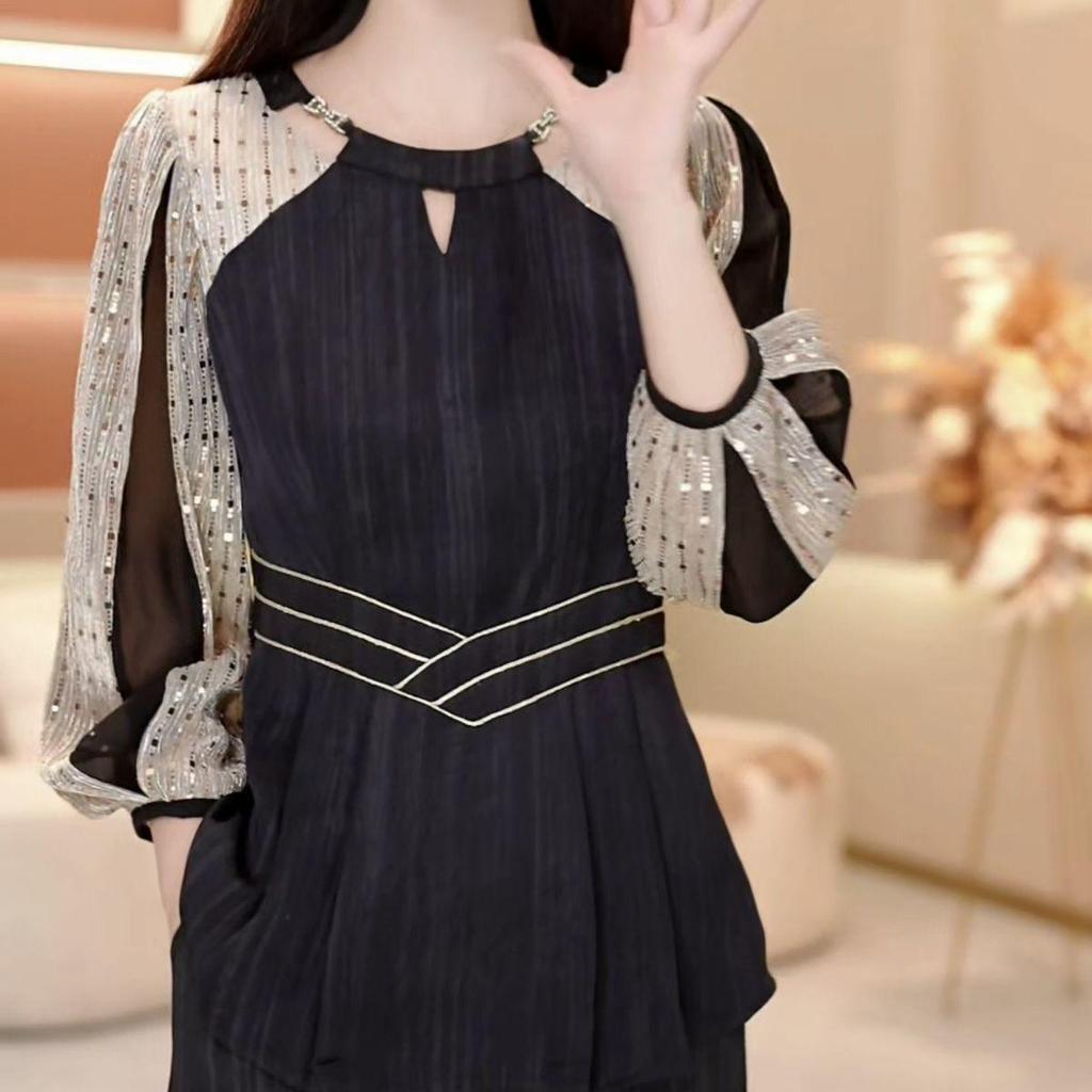Elegant High-End Two-Piece Set: Slimming Top & Pants for Women, 2025 Spring Collection