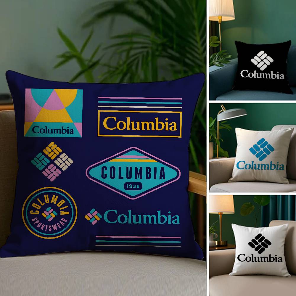 Pillow Case Sofa Living Room Bedroom Double-sided Printing Classic C-Columbia Square Cushion Nap Time Pillow Case