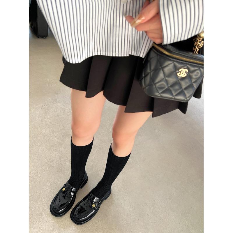 Cowhide version~ Inside and outside genuine leather gold coin loafers women's 2025 new spring lazy thick heel black small leather shoes