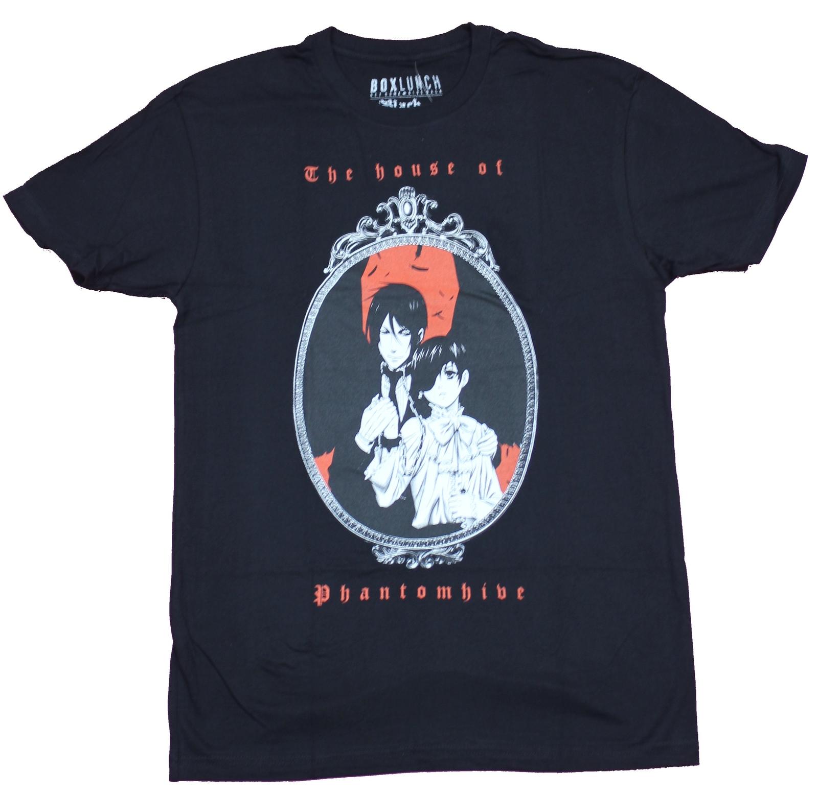Black Butler Mens T-Shirt - The House of Phantomhive Ciel Sebastian Frame L