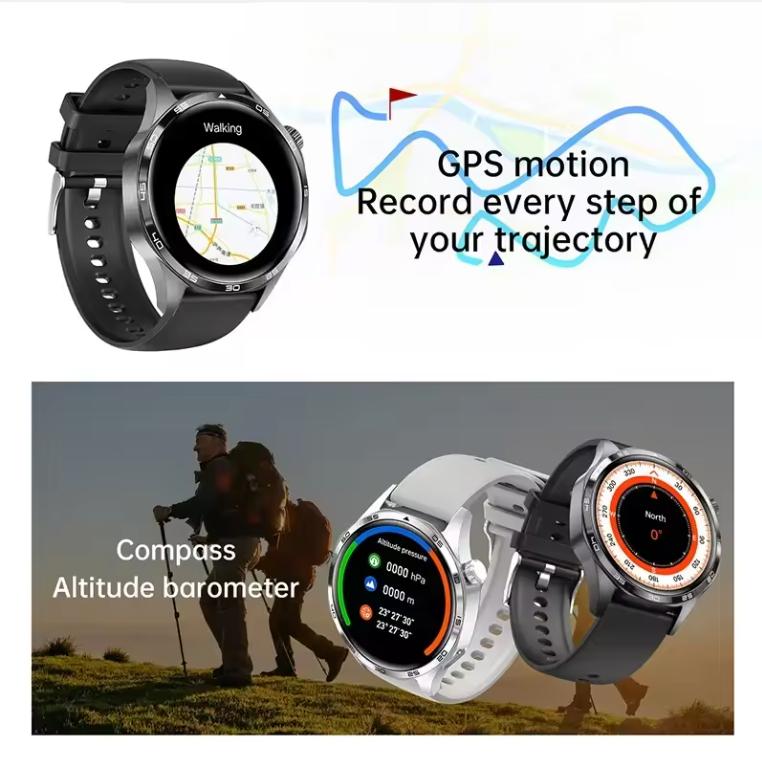 Smart Watch NFC GPS Track Bluetooth Call Voice Assistant Watch Compass Heart Rate Waterproof Sports Watches for Men