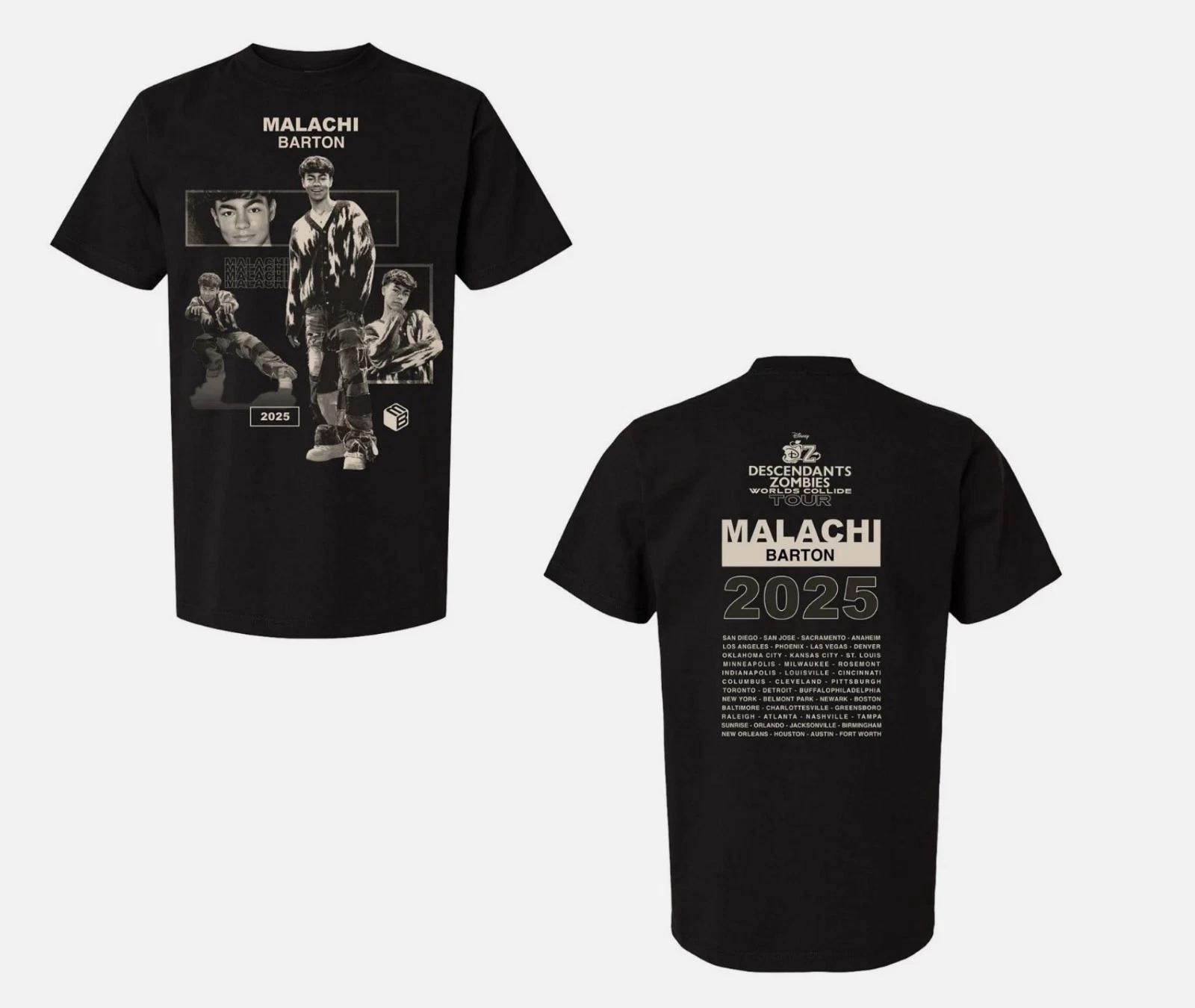 Descendants Zombies Worlds Collide Tour 2025 T-Shirt, Malachi Barton Cast Tee 2XL