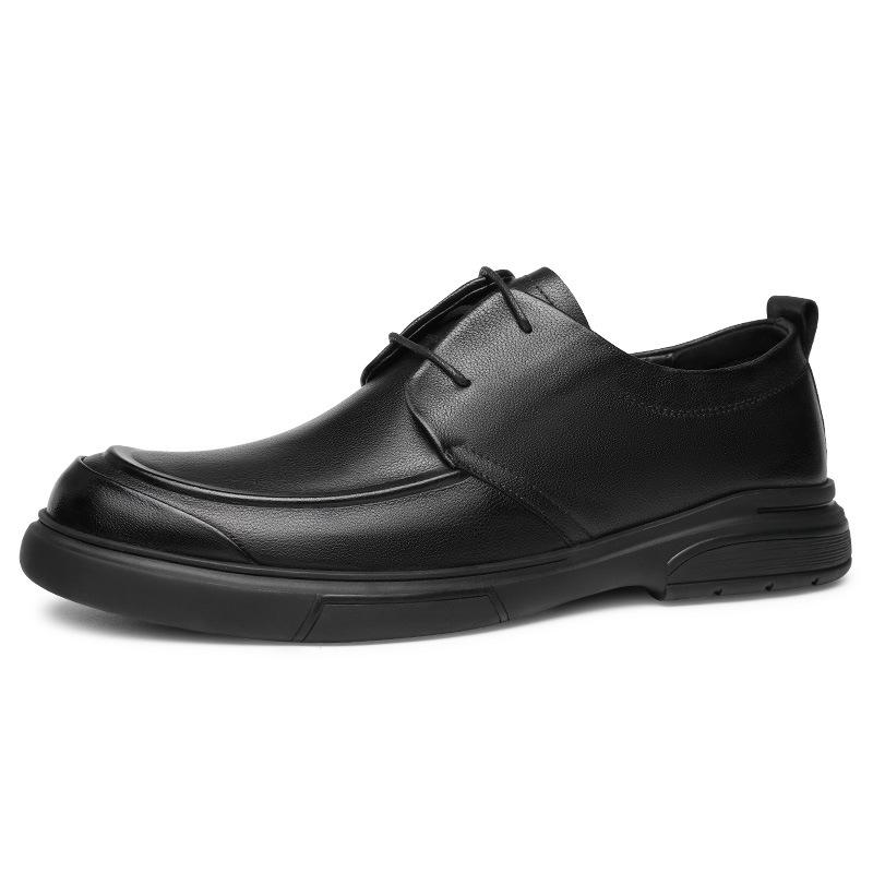 2025 New Large Size Leather Shoes Business Dress Men's Leather Shoes High-end Black Derby Shoes Men's Trend Versatile