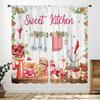 Rustic Kitchen Curtains,Retro Fork Spoon Wooden Plank Farmhouse Country Cooking Theme Funny Quotes Window Treatment for Bedroom