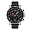 Tissot Men's Super Sport Chronograph Watch, Black Dial, Leather Strap, T1256171605100, Officially Imported