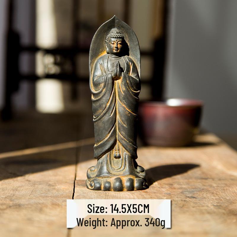 

Handcrafted Chinese Zen Shakyamuni Buddha Statue for Desktop or Altar 14.5 cm