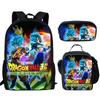 Animation seven dragon ball backpack, primary and secondary school schoolbag, satchel, shoulder bag, pencil case three-piece set