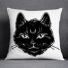 Vintage Dark Gothic Black Cat Throw Pillow Cushion Cover Witch Moon Pumpkin Case Home Sofa Decor Autumn Party Gift Peach Skin