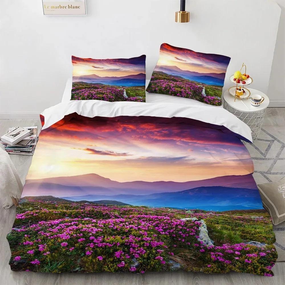 Blue Sky Cloud Duvet Cover Set King Queen Full Size for Kids Boys Girls Polyester Bedding Set Comforter Cover Landscape Pattern