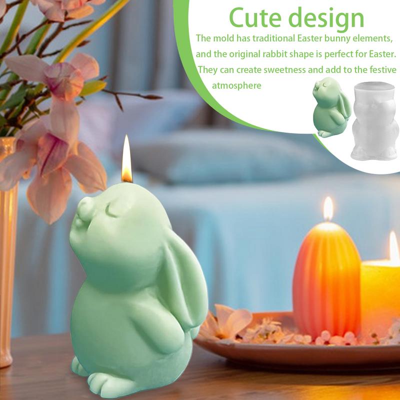 Bunny Resin Molds Silicone Easter Bunny Shape Molds Adorable Easter Bunny Aromatherapy Plaster Mold For Candle Wax