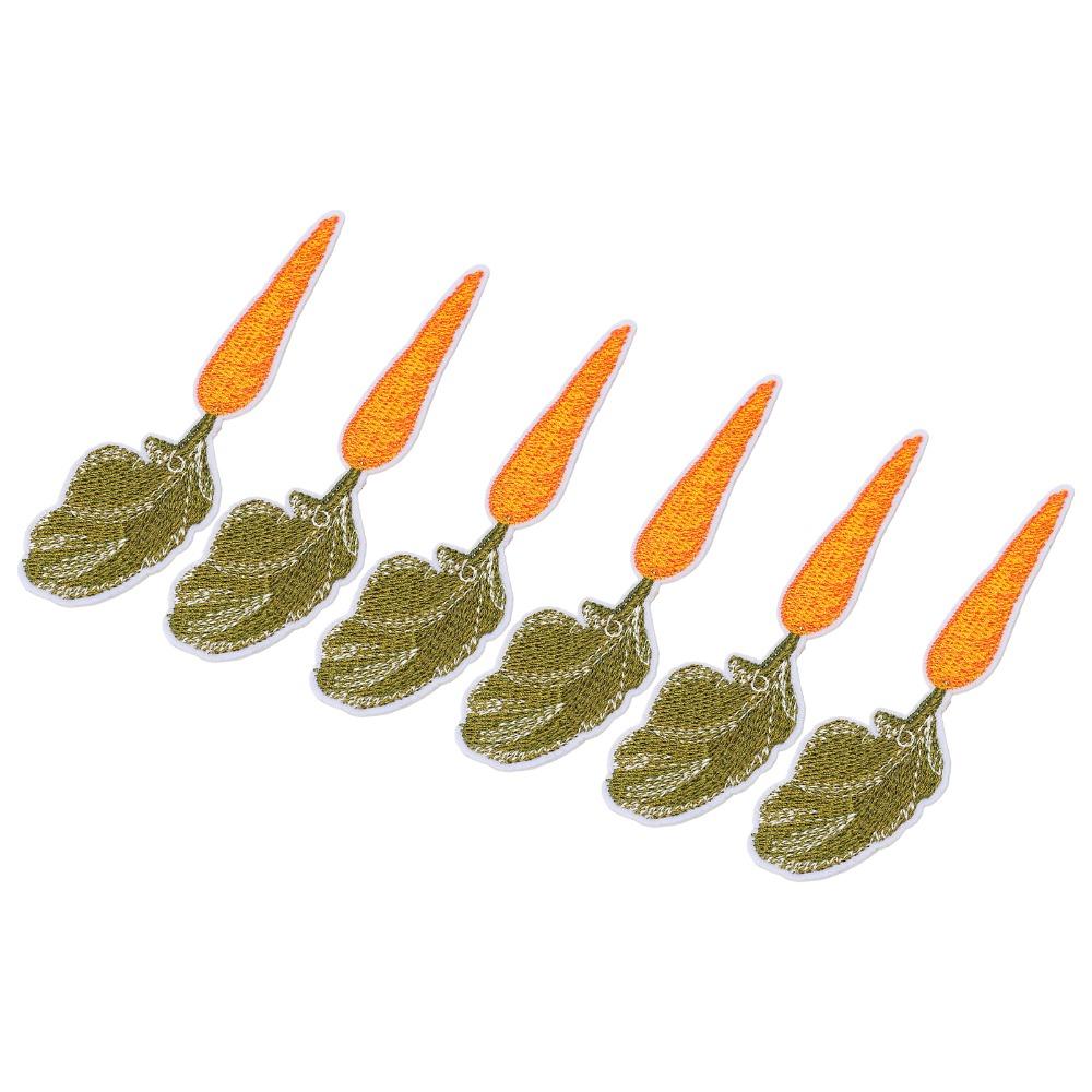 6pcs Carrot Pattern Iron on Patches Cotton Carrot Patches Sew on Patches  Backpacks