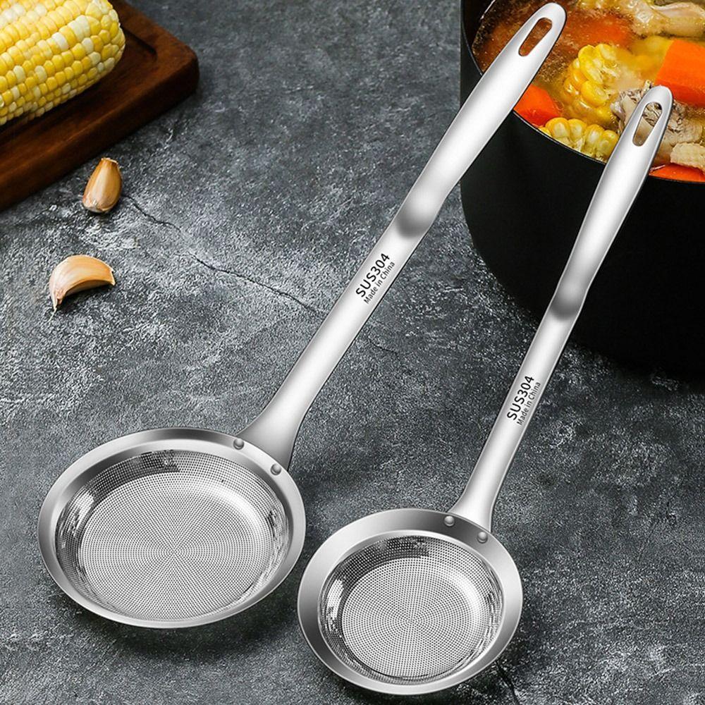 Cucchiaio Schiumarola in Acciaio Inossidabile 304 Filtro a Rete per Pentola Calda Percolatore Rete per Frittura Strumento da Cucina per Rimuovere Schiuma di Grasso
