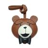 Teddy Bear Handmade Leather Car Key Bag Pendant Cute Texture Simple Personality Women's Gift Keychain