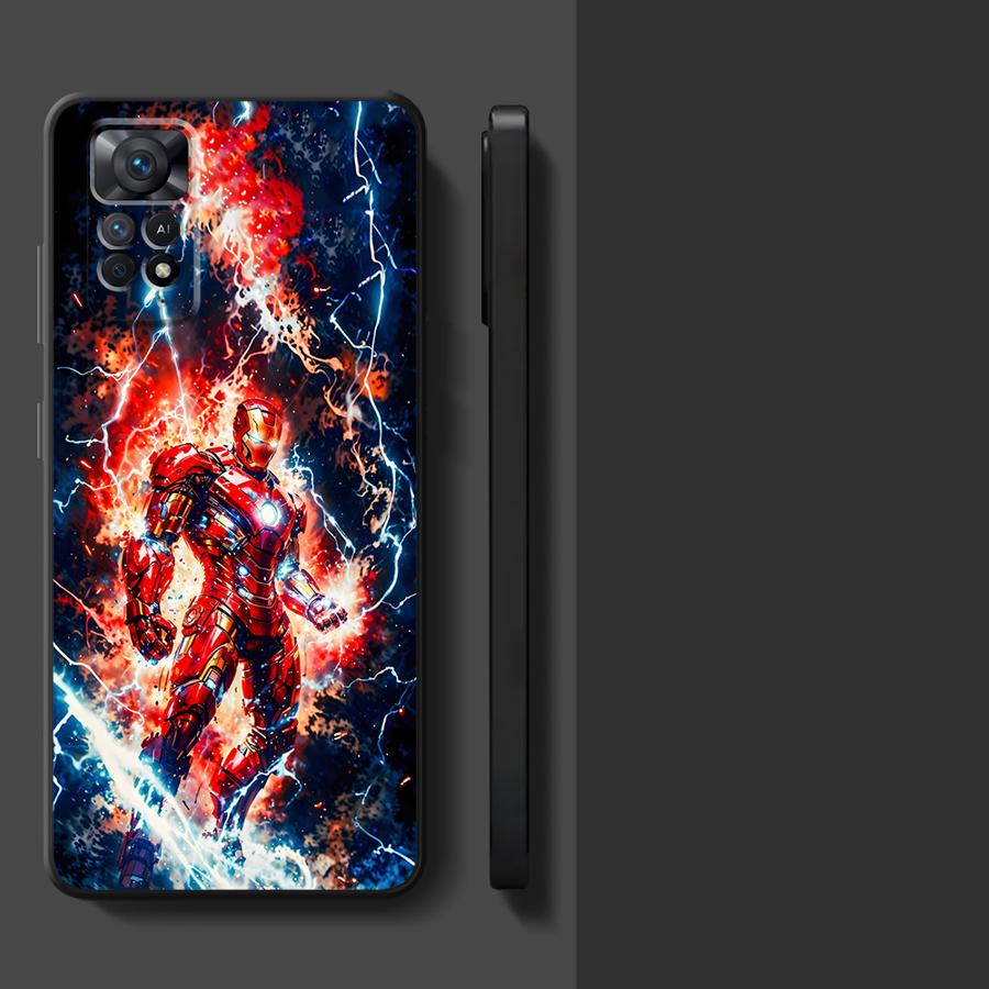 Case for Xiaomi Redmi Note 11s 12s 13 Pro Plus 9 14 10S 9S 10 7 8 12 Pro 11 Funda Phone Cover Marvel Lightning Iron Man